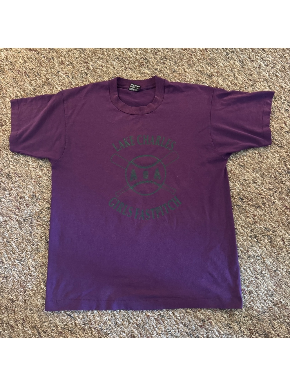 Vintage Lake Charles Girls Fastpitch Softball Single Stitch Graphic T-Shirt L